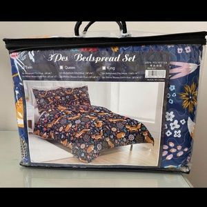 New 3 Piece Twin Bedspread Set Woodland Fox